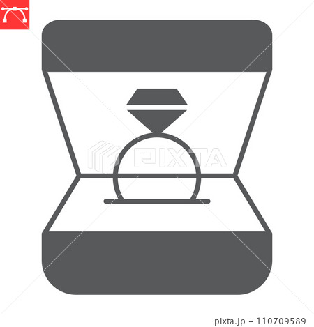 Ring in box glyph icon, valentines day and engagement, wedding ring in box vector icon, vector graphics, editable stroke solid sign, eps 10. Ring in box glyph icon, valentines day and engagement, wedding ring in box vector icon, vector graphics, editable stroke solid sign, eps 10. 110709589