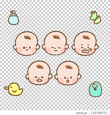 嬰兒面部表情插圖集 110709772