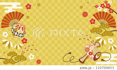 お正月の年賀状デザイン 110709853