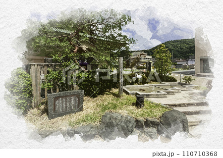 水彩画風　山中温泉　名湯の歴史　石川県加賀市 110710368