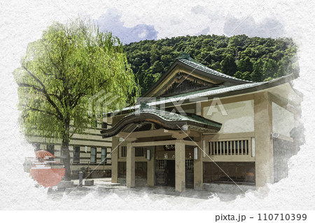 水彩画風 山中温泉 菊の湯 女湯 石川県加賀市 水彩画風 山中温泉 菊の湯 女湯 石川県加賀市 110710399