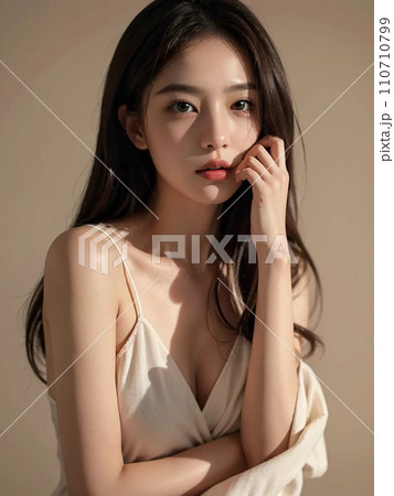 ビューティーモデルの若い女性 110710799