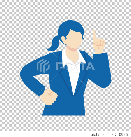 Woman in dark blue suit_pointing_upper body Woman in dark blue suit_pointing_upper body 110710956