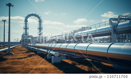 AI-generated content. A hydrogen pipeline with wind turbines AI-generated content. A hydrogen pipeline with wind turbines 110711708