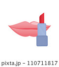 Pink glossy lipstick makeup cosmetic fashion design illustration 110711817