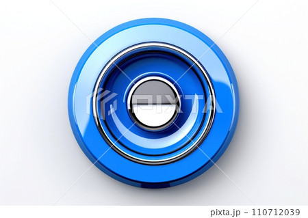 Abstract high tech button on white background, Generative AI 110712039