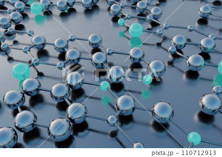 Digitally generated 3D abstract render of molecule, digital generated abstract background 110712913