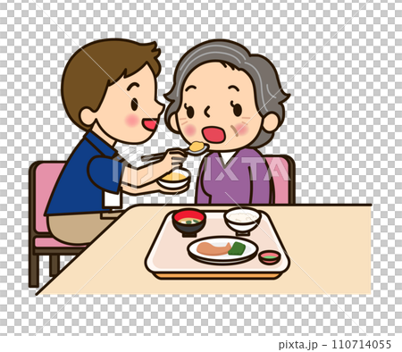 一名婦女正在協助吃飯 110714055