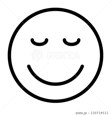Emotion expression icon, emoji calm, calm indifference facial expression 110714511