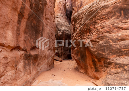 Desert Rock Canyon with Steep Walls in Utah Desert Rock Canyon with Steep Walls in Utah 110714757