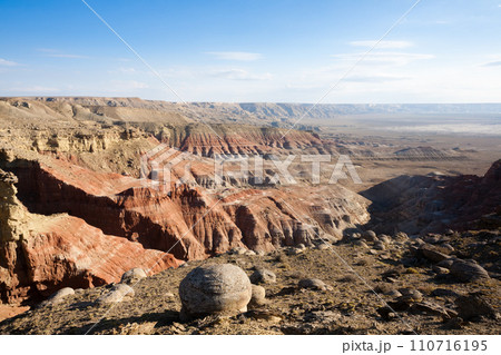 Mangystau region landscape, Kokesem area, Kazakhstan. Monument rock view Mangystau region landscape, Kokesem area, Kazakhstan. Monument rock view 110716195