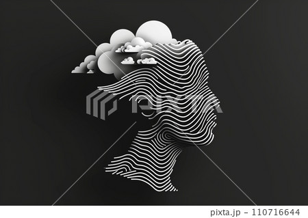 悩める心と複雑な心理状態を抽象的かつアーティスティックに表現した心のアート AI画像 59 110716644