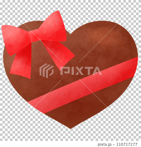 Big heart valentine chocolate with red ribbon Big heart valentine chocolate with red ribbon 110717277
