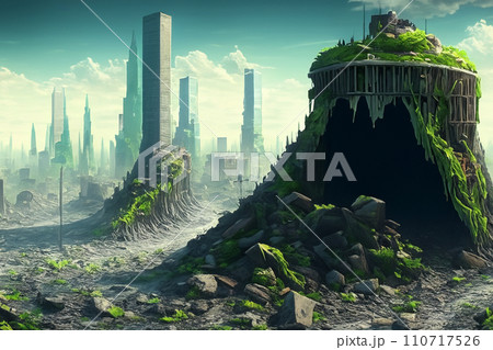 自然に侵食された都市 ファンタジー 自然に侵食された都市 ファンタジー 110717526