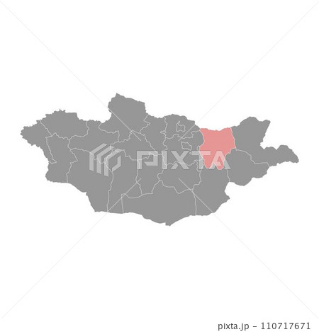 Khentii province map, administrative division of Mongolia. Vector illustration. 110717671