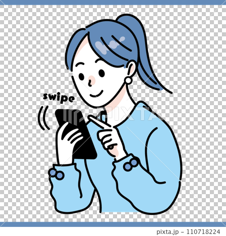 一個女人在智慧型手機上玩遊戲 01 110718224