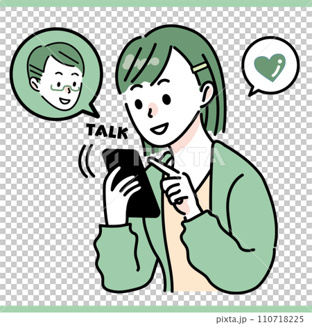 一位女士透過智慧型手機與丈夫溝通 02 110718225