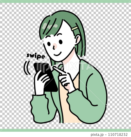 A woman playing games on a smartphone 02 110718232