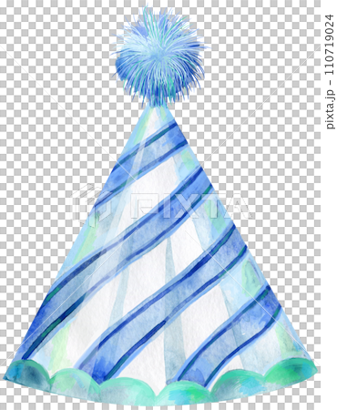 Party hat. Watercolor illustration. Birthday element 110719024