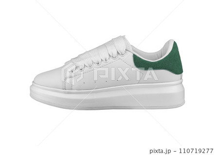 White sneaker on a white background.Sports shoes. 110719277