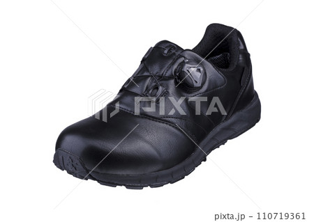 One black sneaker on a white background. Sport shoes. 110719361