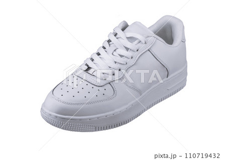 White sneaker on a white background.Sports shoes. 110719432