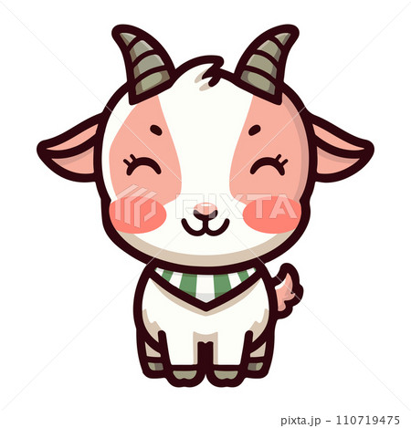 cute goat with horn vector cute goat with horn vector 110719475