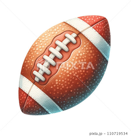 American football ball watercolor clipart. Ai Generate 110719534