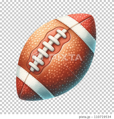 American football ball watercolor clipart. Ai Generate 110719534