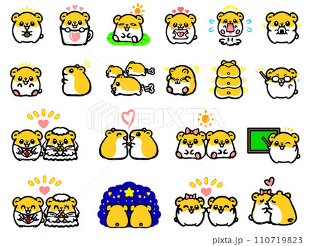 かわいいゴールデンハムスターのミニアイコン素材 110719823