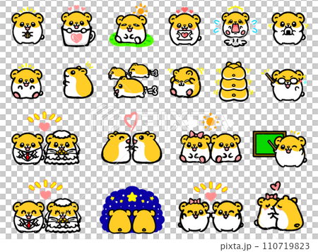 かわいいゴールデンハムスターのミニアイコン素材 110719823
