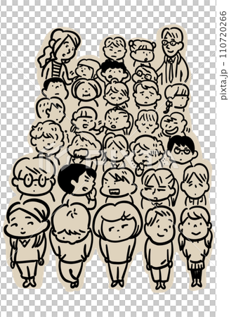色々な子供たちの線画 110720266