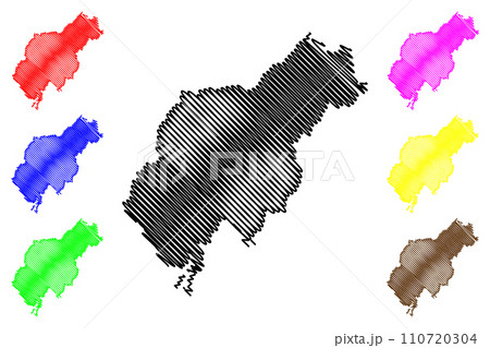 Kalahandi district (Odisha State, Republic of India) map vector illustration, scribble sketch Mahakantara or Karunda Mandal map 110720304