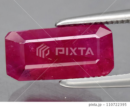 natural pink ruby gem on the background 110722395