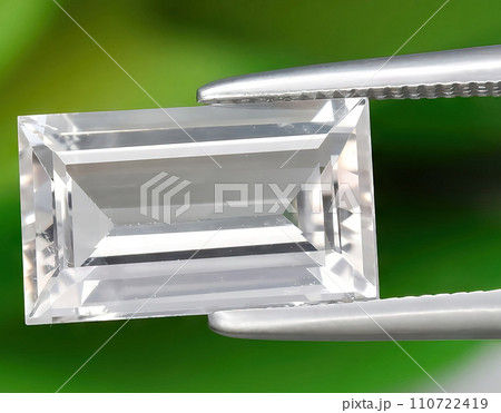 natural light pink morganite gem on the background 110722419