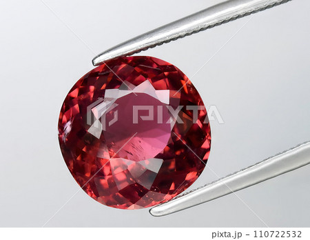 natural pink tourmaline rubellite gem on the background 110722532