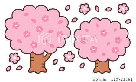 桜の木と花びら 桜の木と花びら 110723561