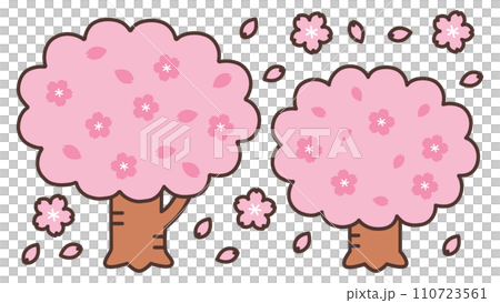 桜の木と花びら 桜の木と花びら 110723561
