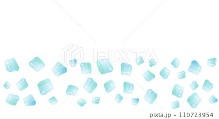 Transparent glass cube shapes in realistic style. Poster, banner, and social media design. Vector illustration. Transparent glass cube shapes in realistic style. Poster, banner, and social media design. Vector illustration. 110723954