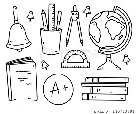 A set of school supplies A set of school supplies 110723991