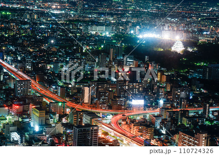 名古屋の夜景 名古屋城 名古屋の夜景 名古屋城 110724326