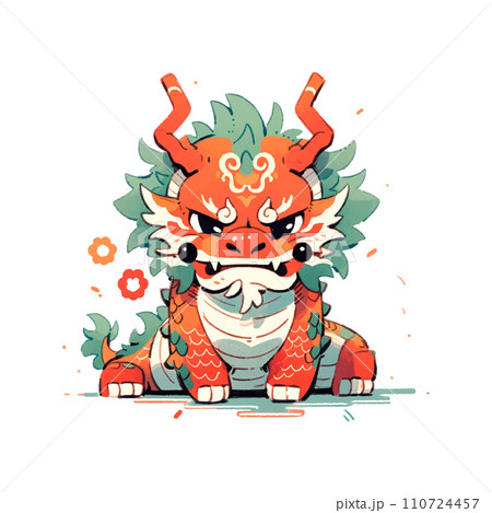 chinese angry dragon 2024 vector illustration chinese angry dragon 2024 vector illustration 110724457