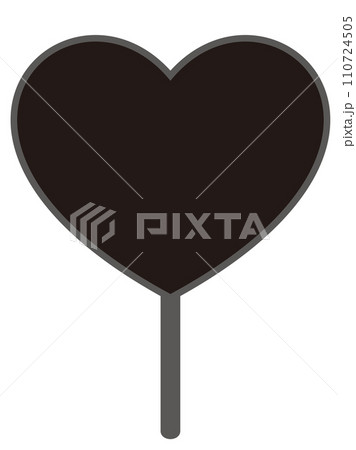 ハート型アイドルうちわアイコン(黒ベース)/heart fan ハート型アイドルうちわアイコン(黒ベース)/heart fan 110724505