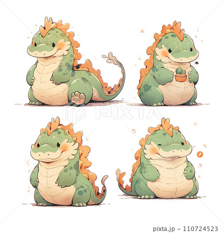 Rotund Chinese dragon super cute, all kinds of expressions 110724523