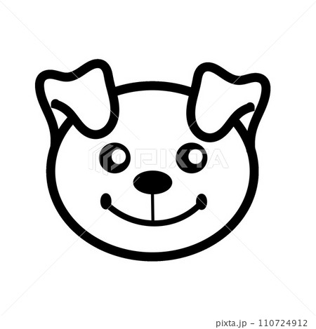 白い子犬の顔のイラスト 白い子犬の顔のイラスト 110724912