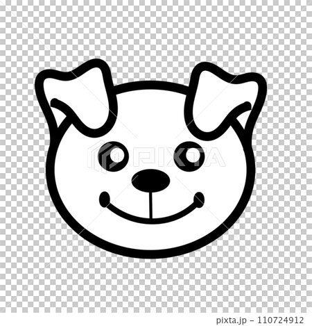 白い子犬の顔のイラスト 白い子犬の顔のイラスト 110724912