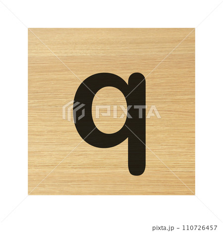 small q wood block on white with clipping path small q wood block on white with clipping path 110726457