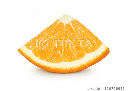 Orange fruit slices isolated on white background with full depth of field Orange fruit slices isolated on white background with full depth of field 110726951