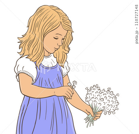 Little girl with wildflowers Little girl with wildflowers 110727148