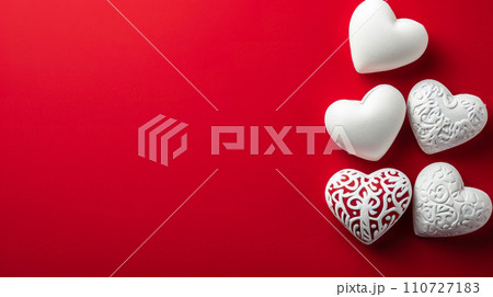 Elegant White Hearts on Crimson Elegant White Hearts on Crimson 110727183